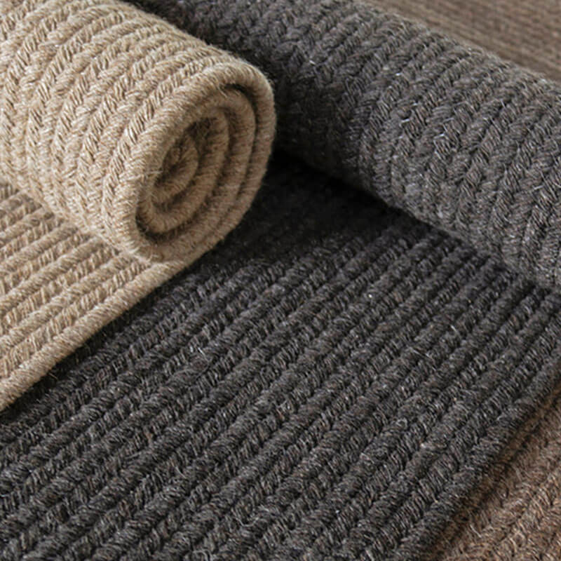 Round Wool Area Braided Rugs - Houseoon