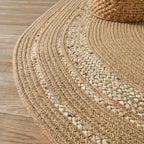 Natural Hand-Braided Round Jute Rug