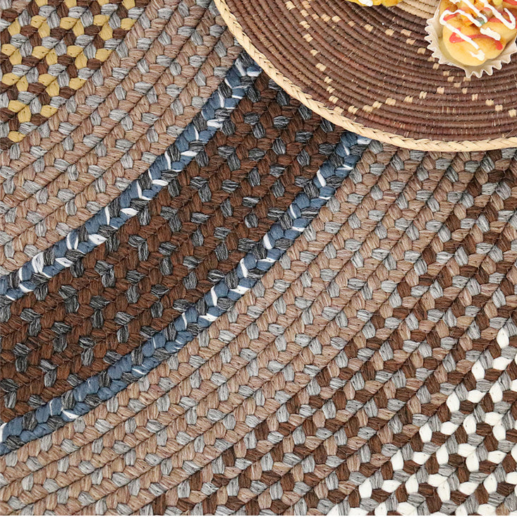 HOUSEOON Polypropylene Braided Round Rug