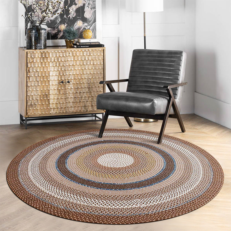 HOUSEOON Polypropylene Braided Round Rug