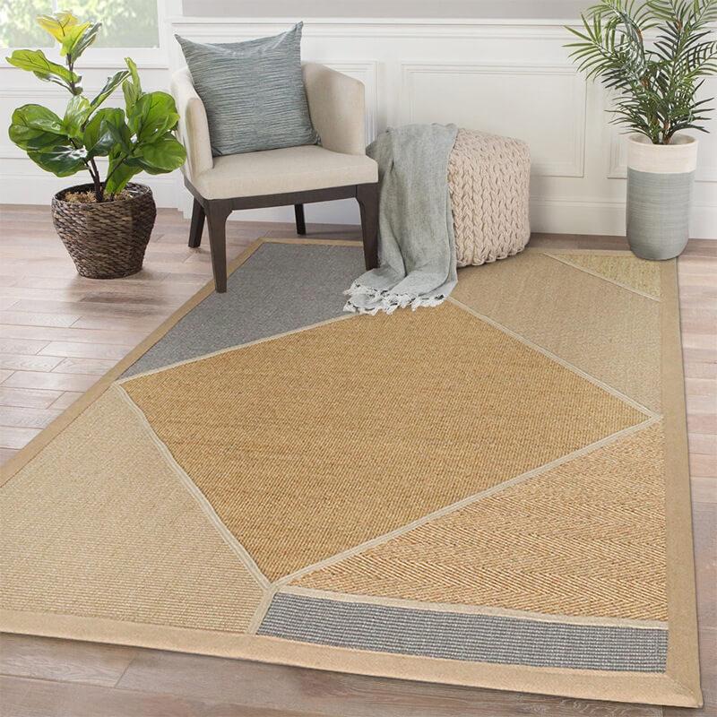Colourful handmade sisal area rug