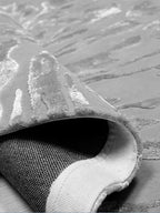 Silver Modern Abstract Round Rug - Houseoon