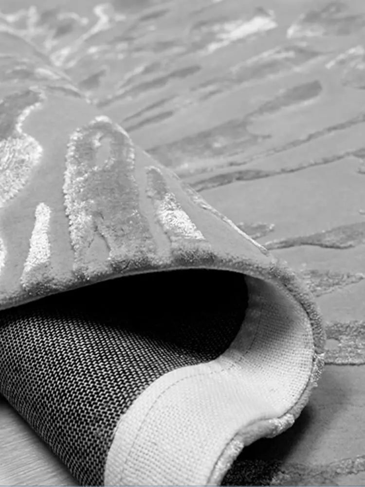 Silver Modern Abstract Round Rug - Houseoon