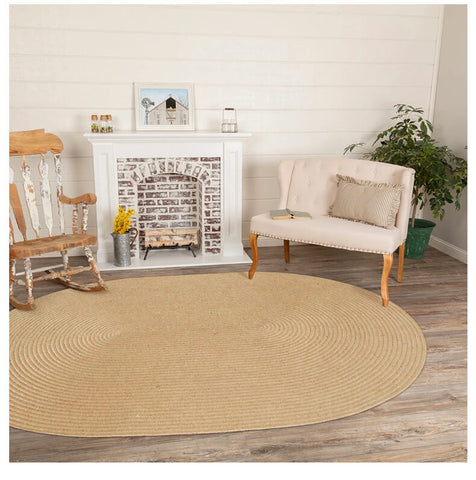 Hand woven jute braided rug