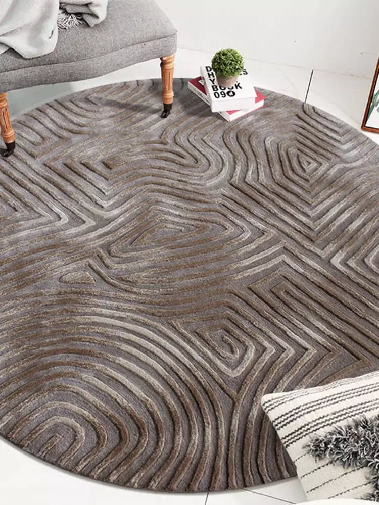 South Textured Round Rug Image secondaire du produit