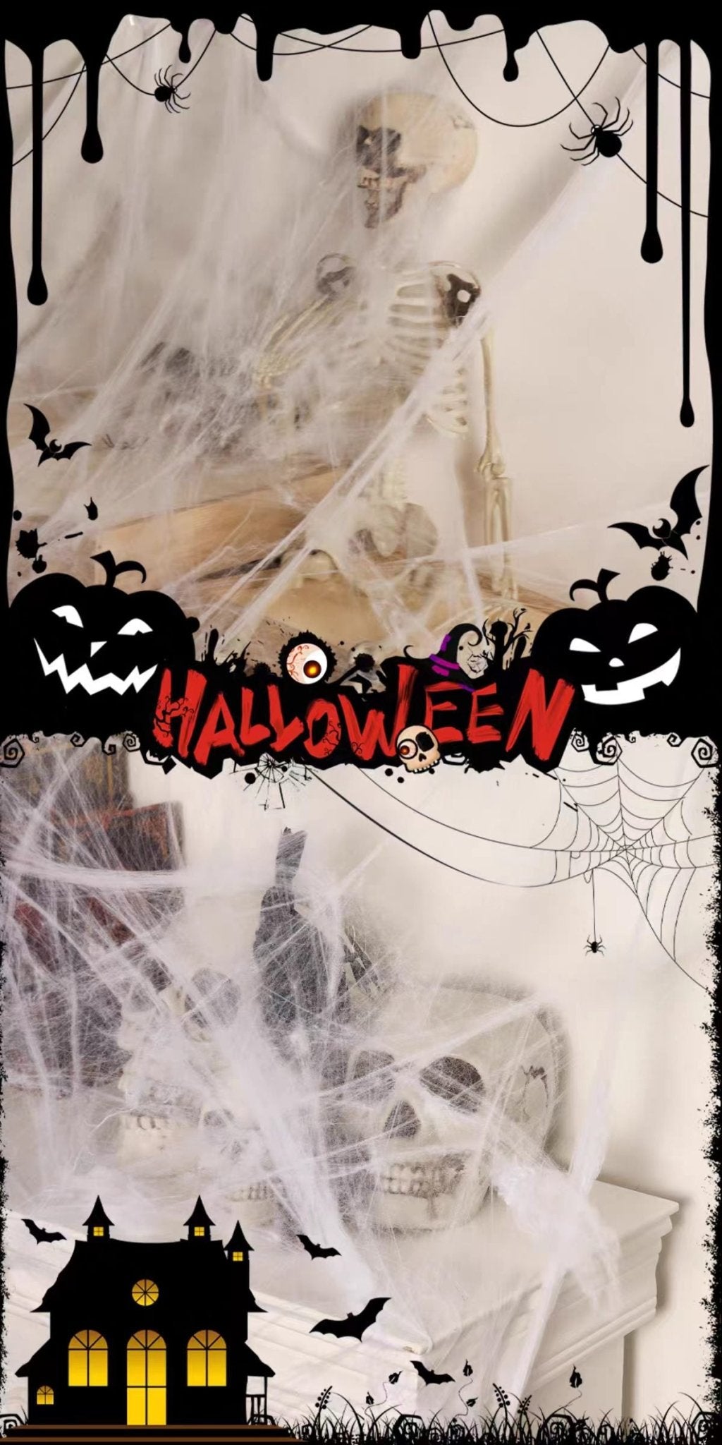 Stretch Cotton Spider Web Halloween Decor Zweitbild