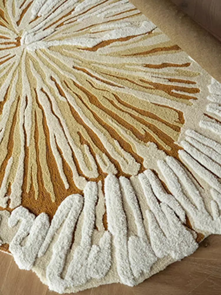 Taniea Yellow Textures Rug - Houseoon