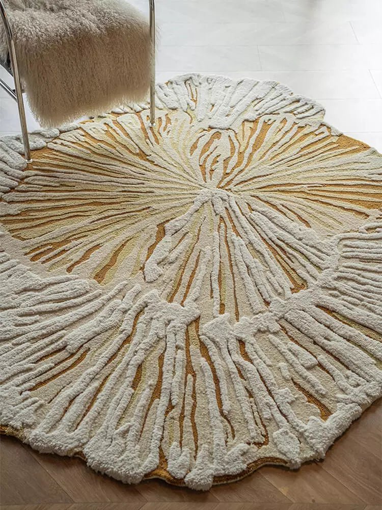 Taniea Yellow Textures Rug - Houseoon