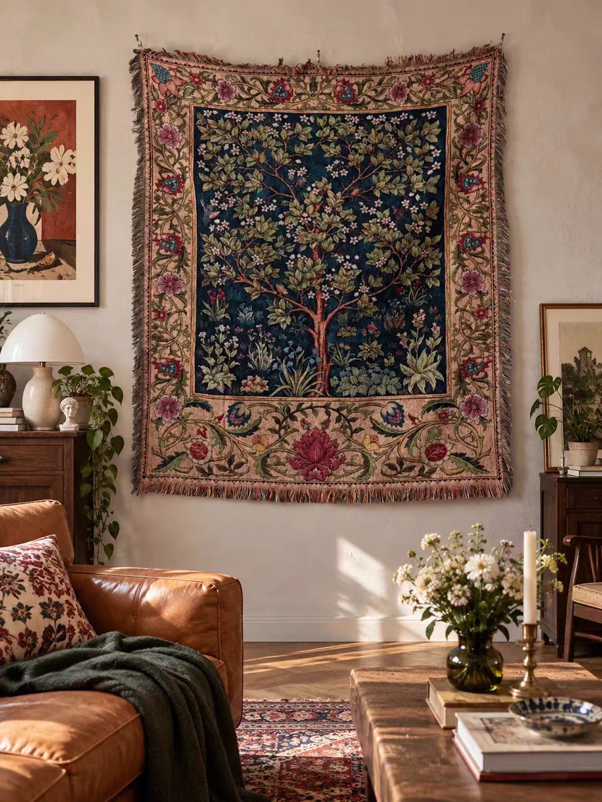 Vintage Tree of Life Woven Wall Tapestry | 130×160cm | Jacquard Weave | Custom Patterns & Sizes Available Zweitbild