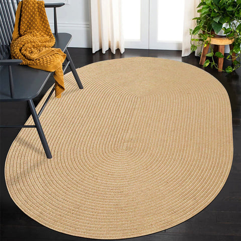 Hand woven jute braided rug