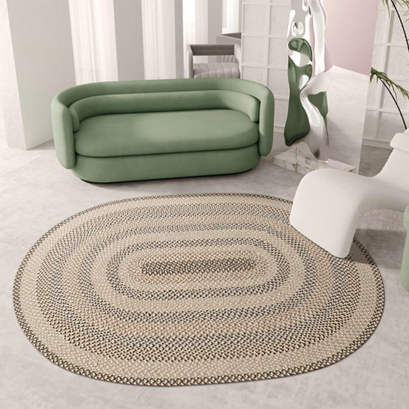Wool Braided Area Rug - Houseoon