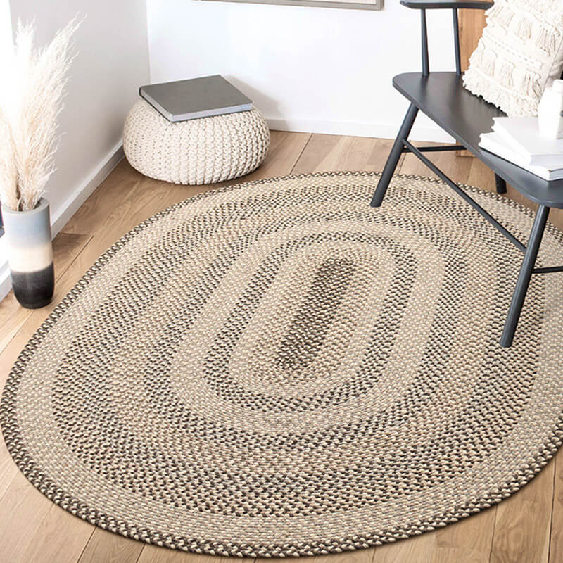 Wool Braided Area Rug - Houseoon