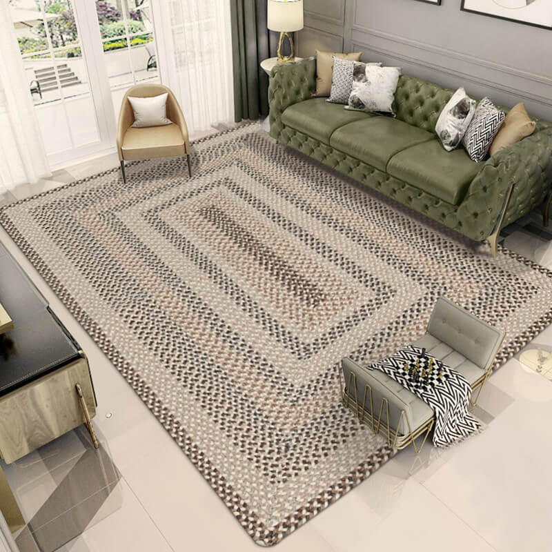 Wool Braided Area Rug - Houseoon