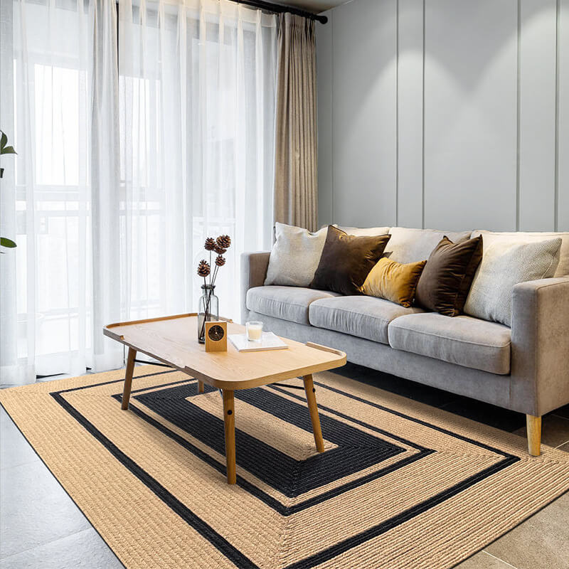 Braided Striped Jute Rug